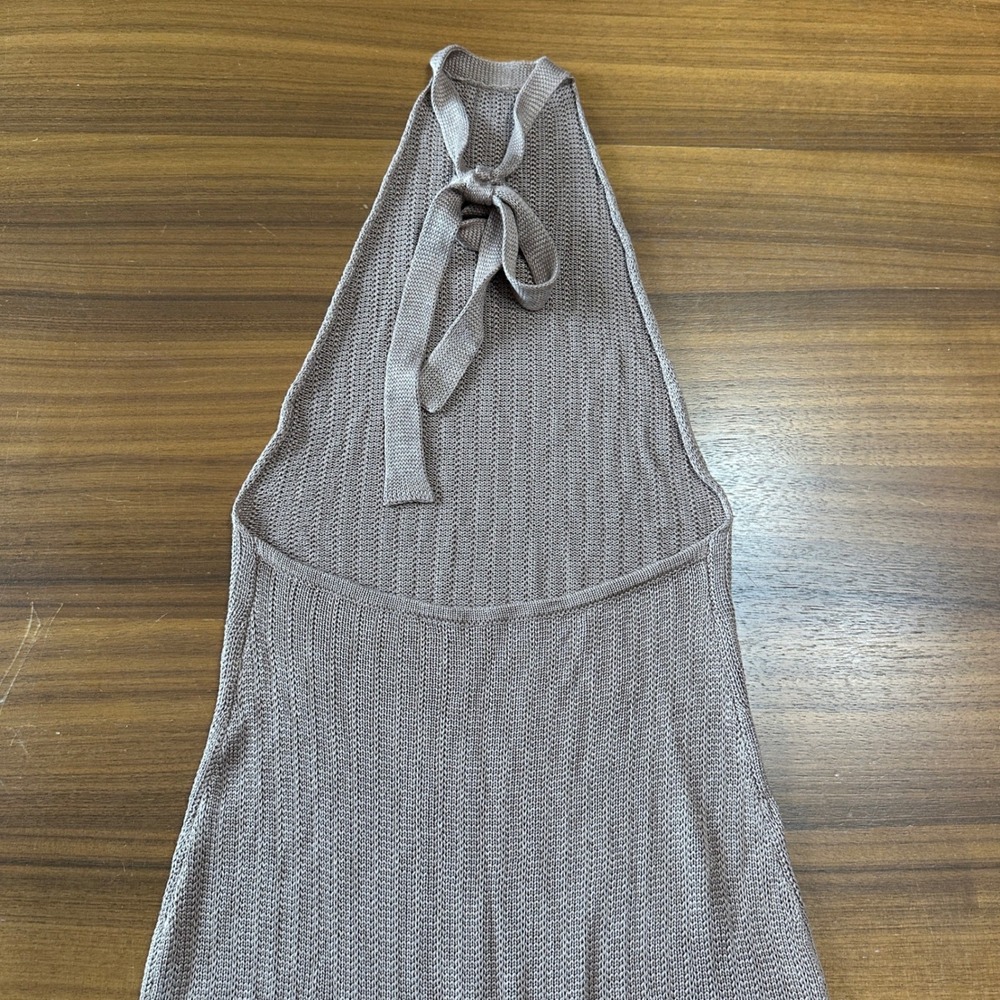 Flook the Label Zadia Knit Halter Maxi Dress Tan REVOLVE Slinky Resort Medium - Picture 10 of 14
